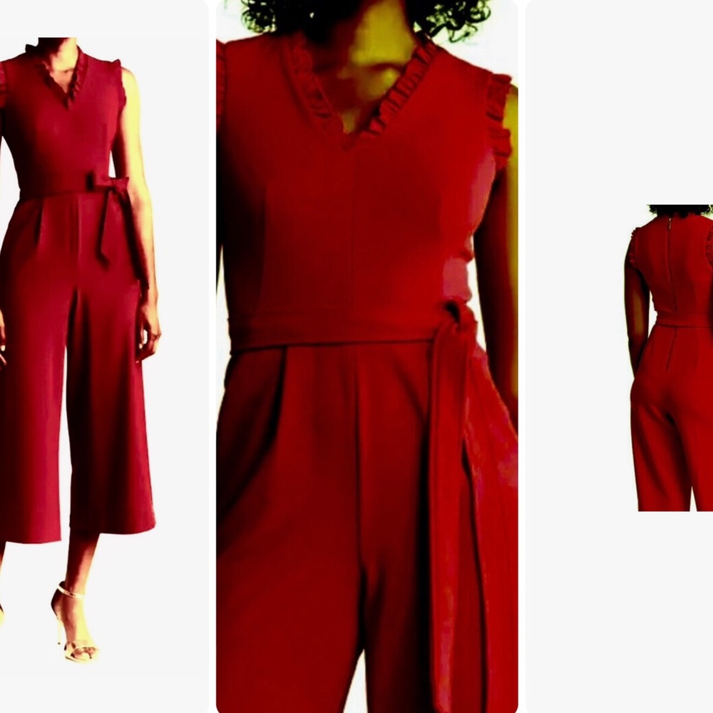 Calvin Klein wide leg cropped jumpsuit.